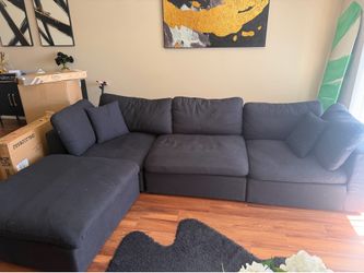 Black modular couches