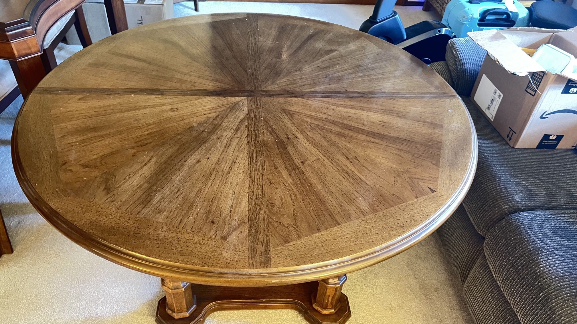 Antique Wooden Table With 2 Leaves