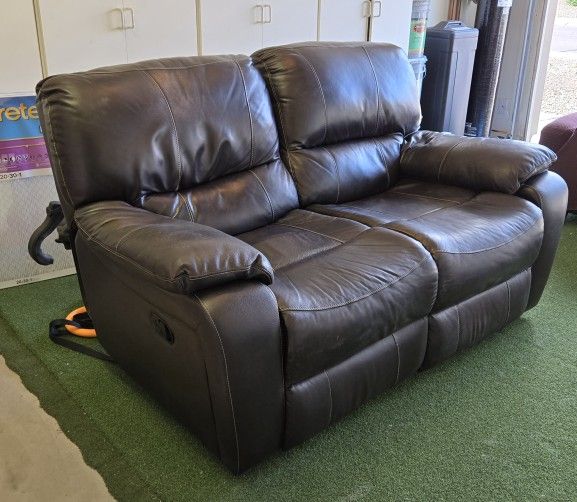Leather Reclining Loveseat