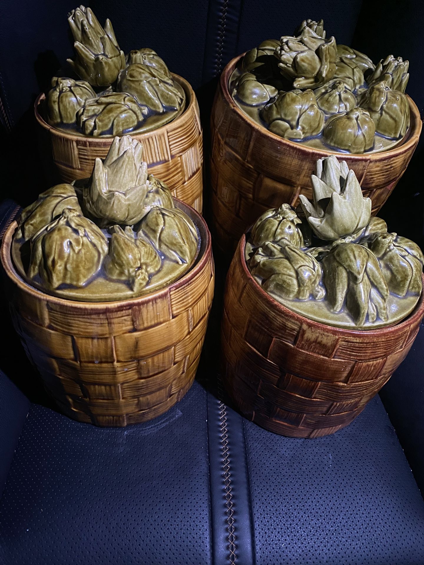 Antique Set Of 4 Cookie Containers