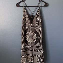 Dex Black and White Geometric Mini Dress