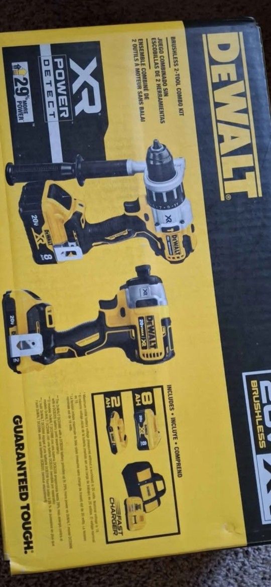 Brand New Dewalt 20v Xr Brushless 3-Speed Hammer Drill And Impact Driver Combo Set Sealed Box $310