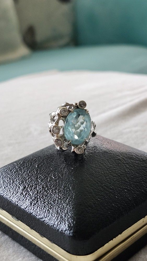 Beautiful Aquamarine/White Gold Custom Ring