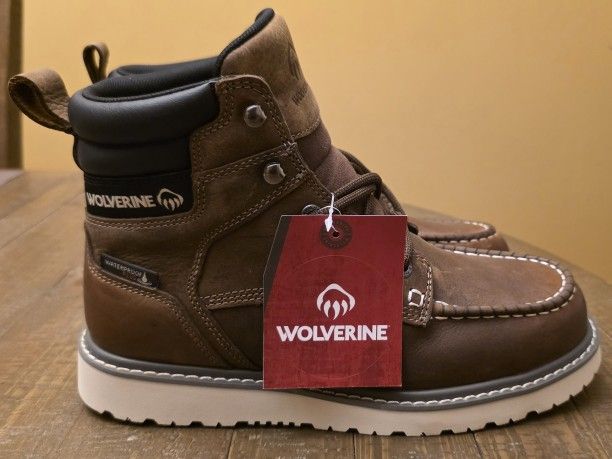 Wolverine Men's Size 8 Trade Wedge Boots Sudan Brown 6" Steel Toe