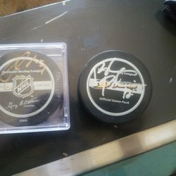 NHL Anaheim Ducks Signed Game Pucks