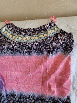 Womans Medium Petite Sun Dress, Multi Color 