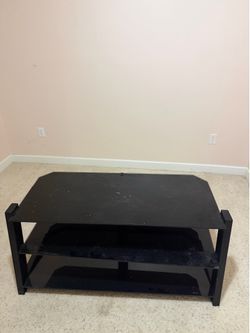 TV Console Entertainment Center Cabinet Glass Shelf