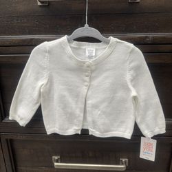 Baby Girl White Cardigan - 9mo