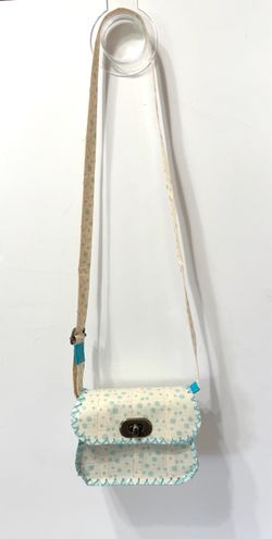 teal Polka Dot Mini Child Crossbody Purse Duct Tape Handcrafted NEW