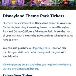 Disneyland Tickets 
