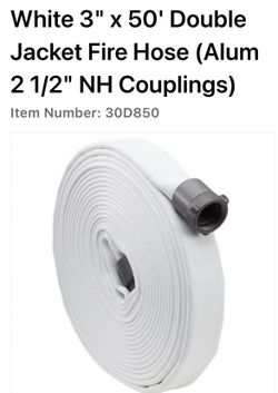 3”  50’ double jacket fire hose 2-1/2 coupling