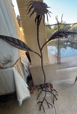 Solid Rebar Iron Sunflower Garden Art