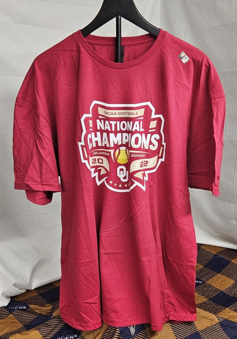 Oklahoma Sooners Softball National Champions 2022 Men's Size 2XL Red