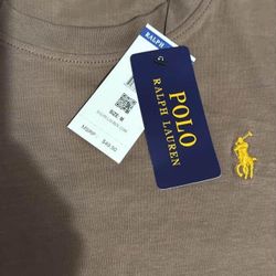 Brown Polo Ralph Lauren shirt and shorts