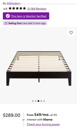 King size bed frame