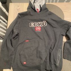 ECKO UNLTD Hoodie Hooded Sweatshirt 2XL Gray Vintage ECKO OG HipHop Graffiti RARE