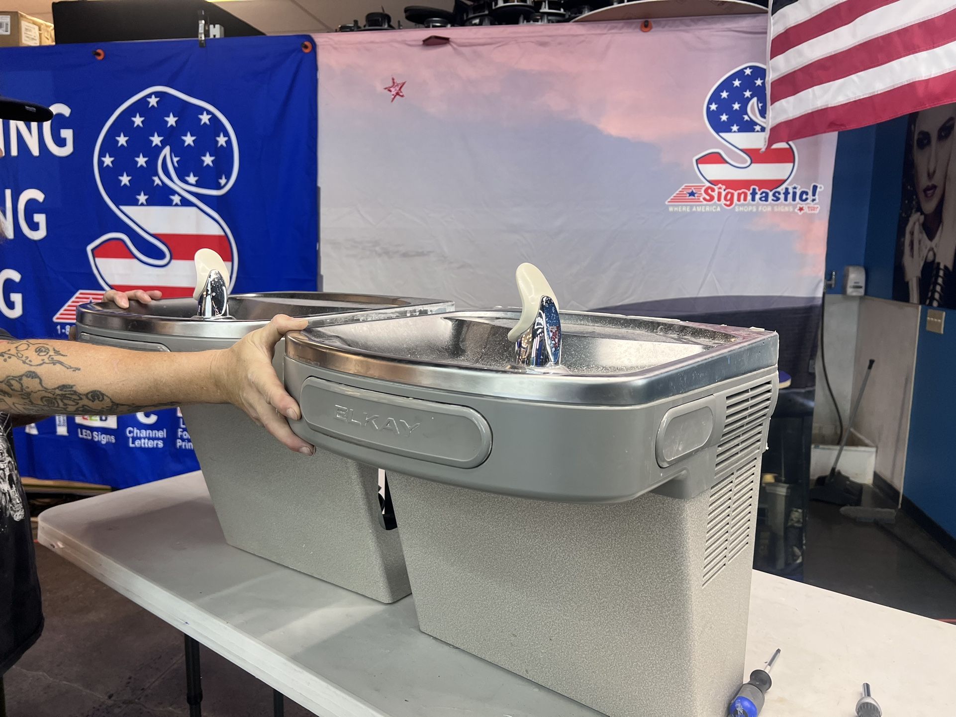 Dual Water Fountain (working W/mounting hardware)