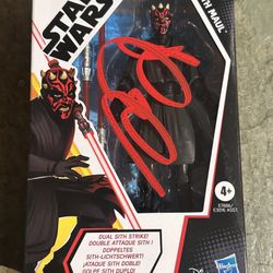 STAR WARS Galaxy of Adventures DARTH MAUL Action Figure signed by Ray Park !!!