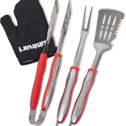 3 NEW Cuisinart Grilling Tool Set Grill Fork Spatula Tongs Professional Chef RED   Brand new in original packaging. Never removed from packaging. Zoom