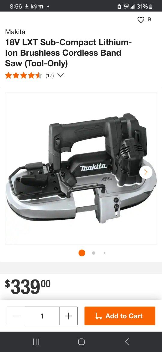 Makita 18 Volt Band Saw