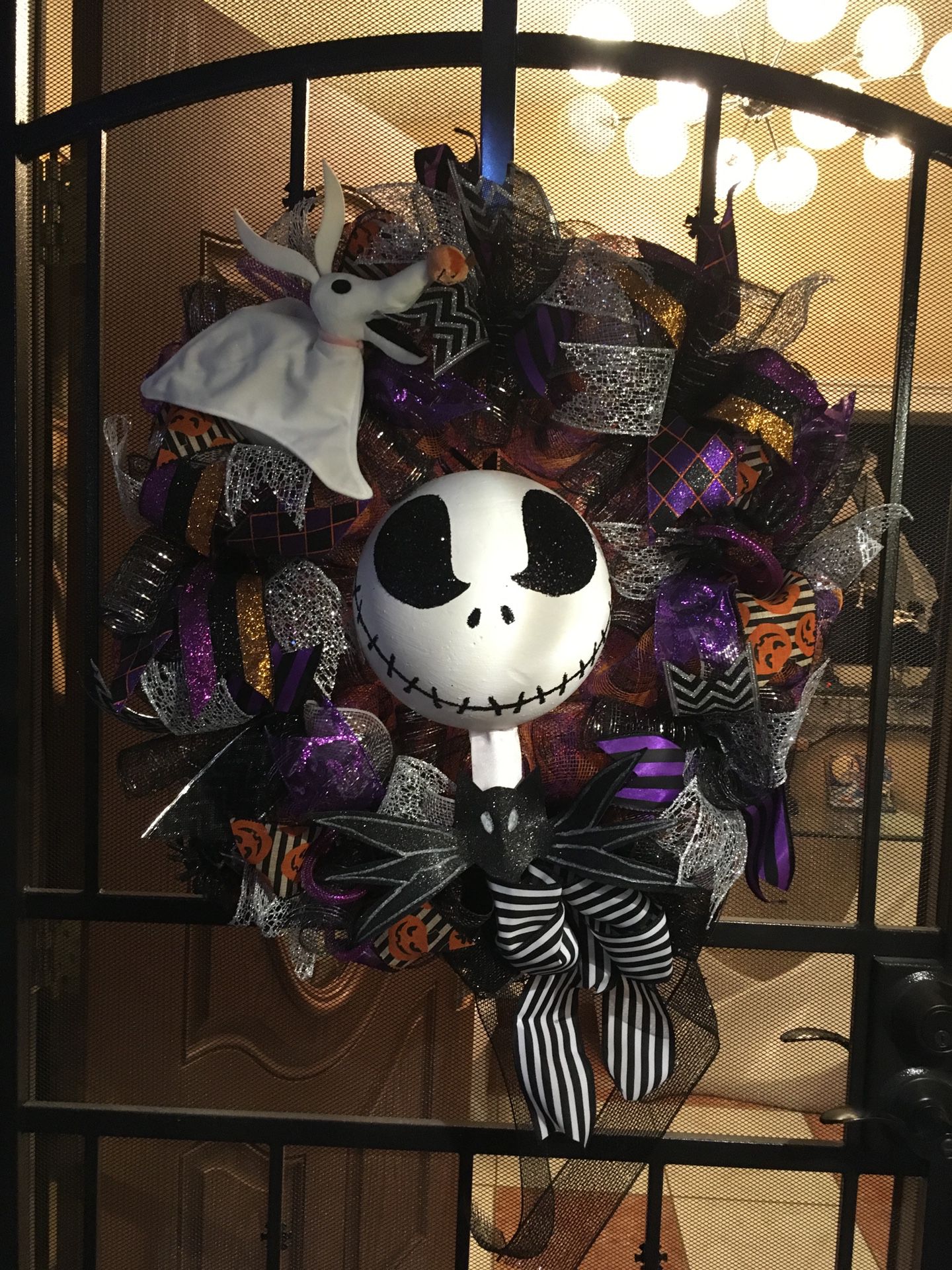 Nightmare Before Christmas Jack Skellington custom made wreath Halloween