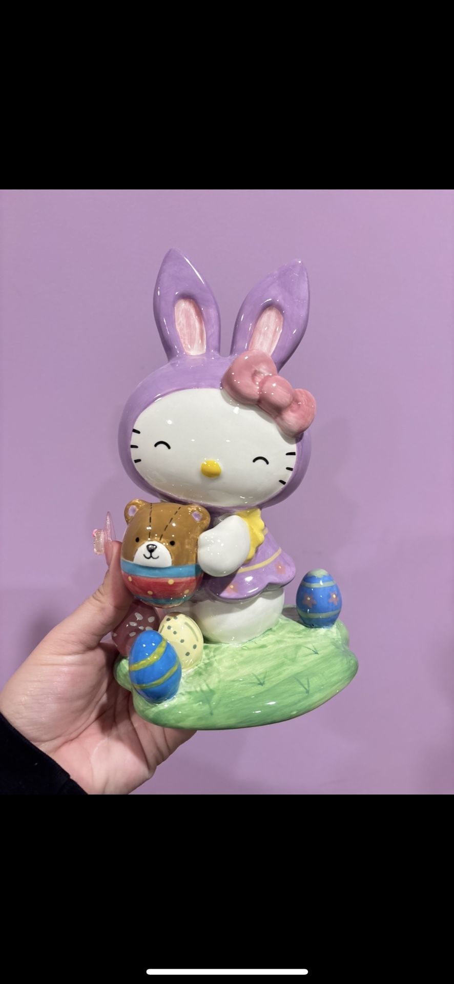 hello kitty easter bunny ceramic