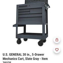 US General Tool Cart W/ Shelf New In Box 