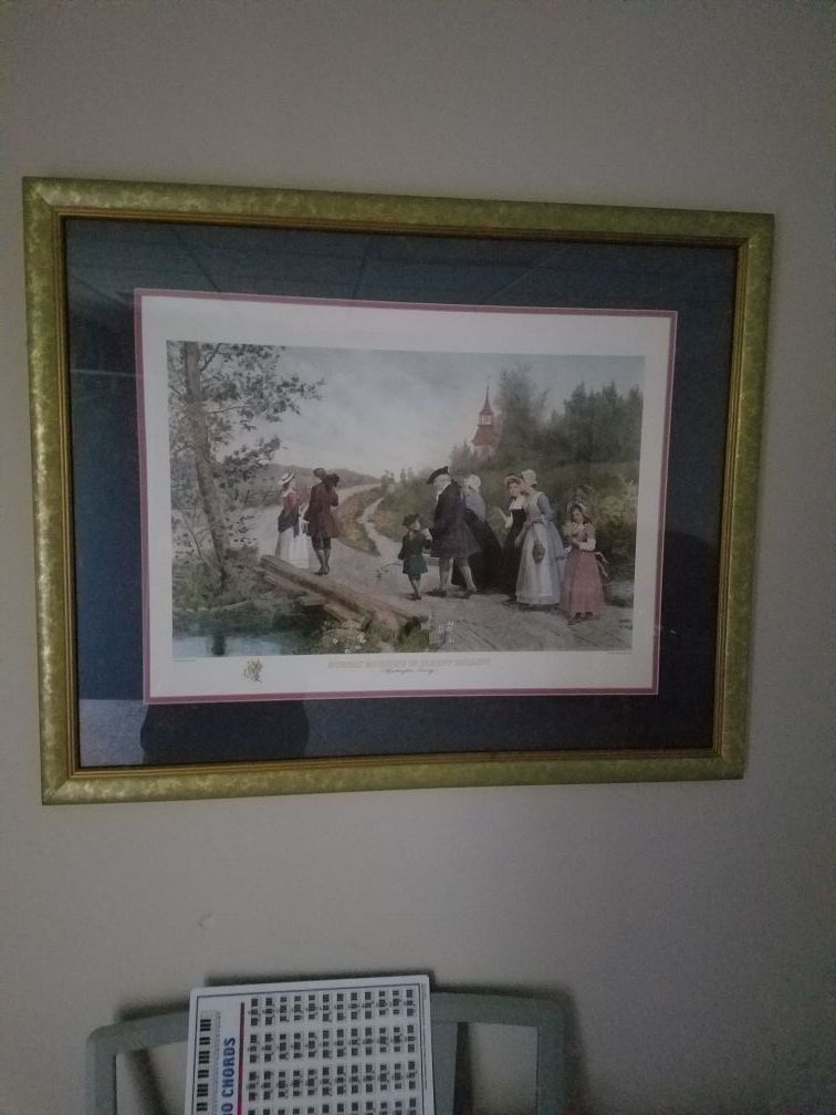 Sunday Morning in Sleepy Hollow by Jennie Brownscombe in after etching by James King