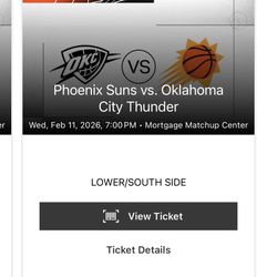Phoenix Suns Tickets Vs OKC Thunder 
