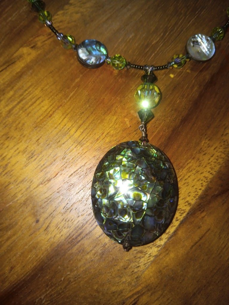 Abalone Necklace With Matching Earrings $35