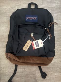 *NEW* JanSport Black Backpack with Suede Bottom
