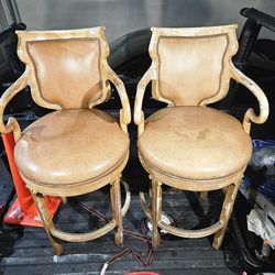 94% OFF RETAIL: Pair Ferguson Copeland Luxury Leather Stools - DIY Project