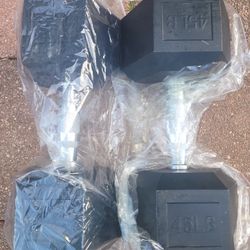 NEW IN BOX Urethane Hexagon Dumbbells-45lbs Cash Only 
