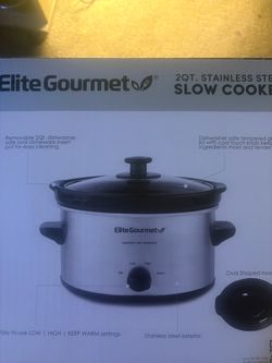 Elite Gourmet 2Qt Stainless Steel Slow Cooker