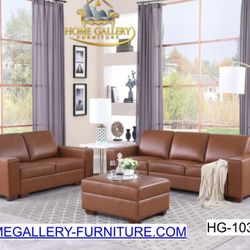30% Off  Free Ottoman Genuine Leather,Sectional Sofa Set for Living Room/Bedroom/Apartment/Office