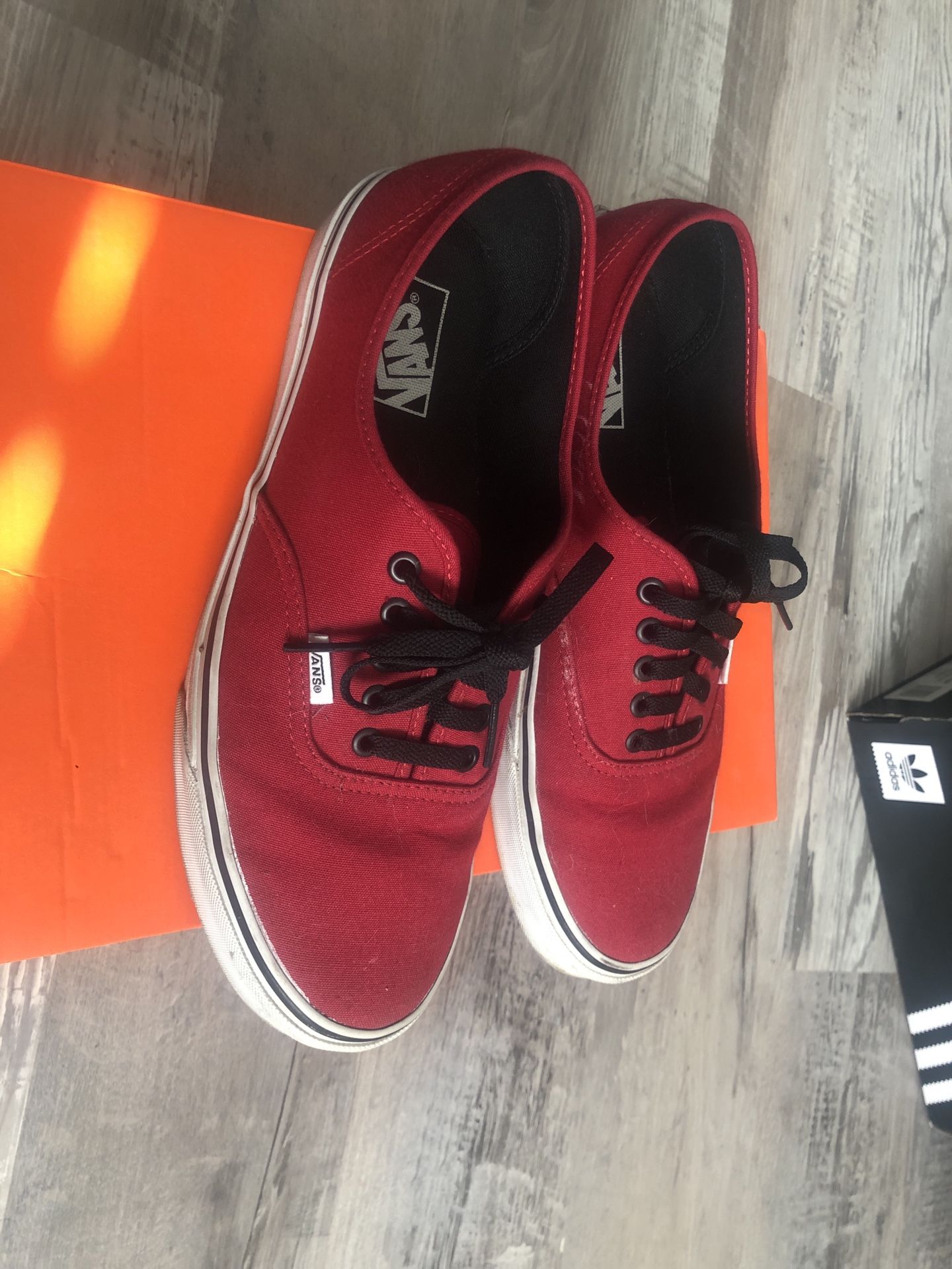 Size 11 Vans Red And Grey