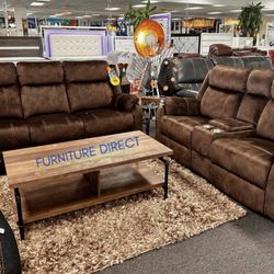 Beautiful Brown Fabric, Reclining Sofa And Loveseat Living Room Furniture Set Now 60% Off For Pre Black Friday Deals