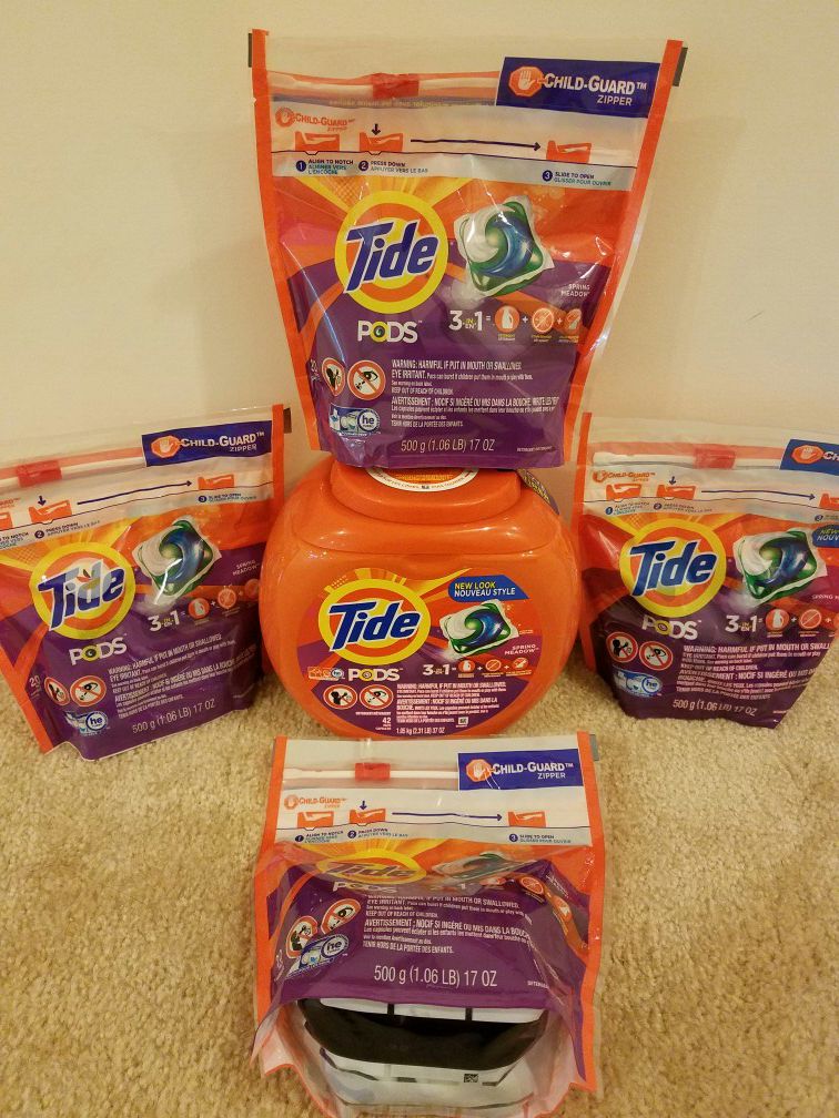 1 Tide pod laundry detergent canister 42 count and four 20 count bags - $30 not negotiable