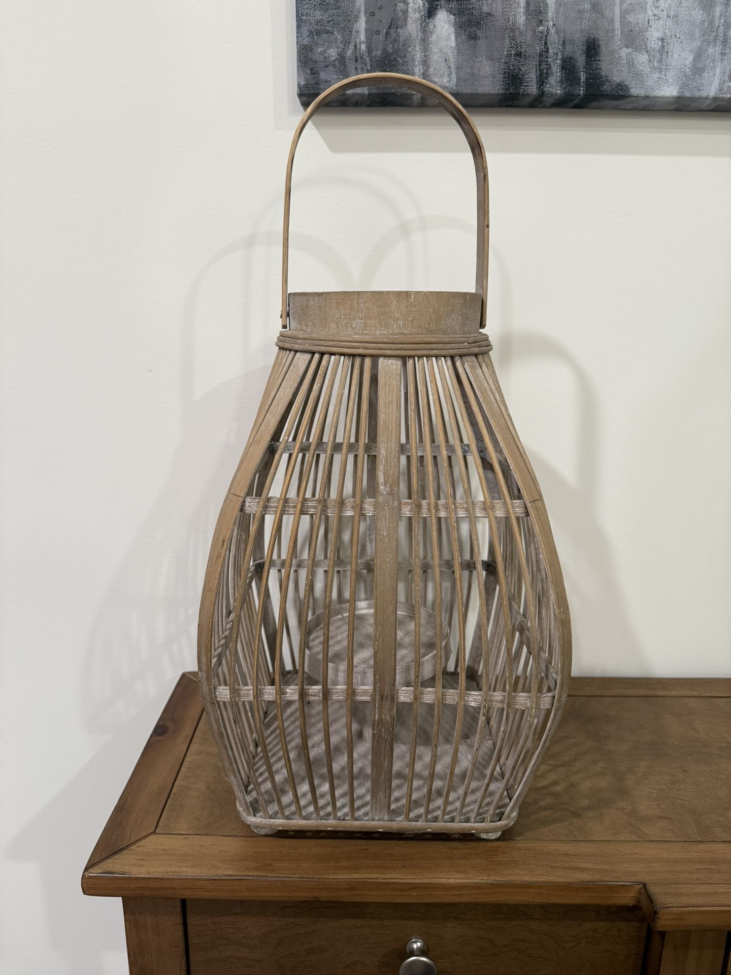 Boho Wood Lantern (15.5” Tall)