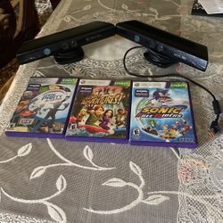 Xbox 360 games and 2 kenect sensors