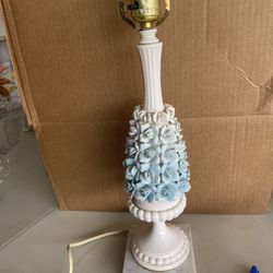 17” Capodimonte Blue Rose Lamp