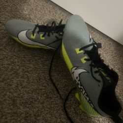 Lime Green, grey And Black Football Cleats
