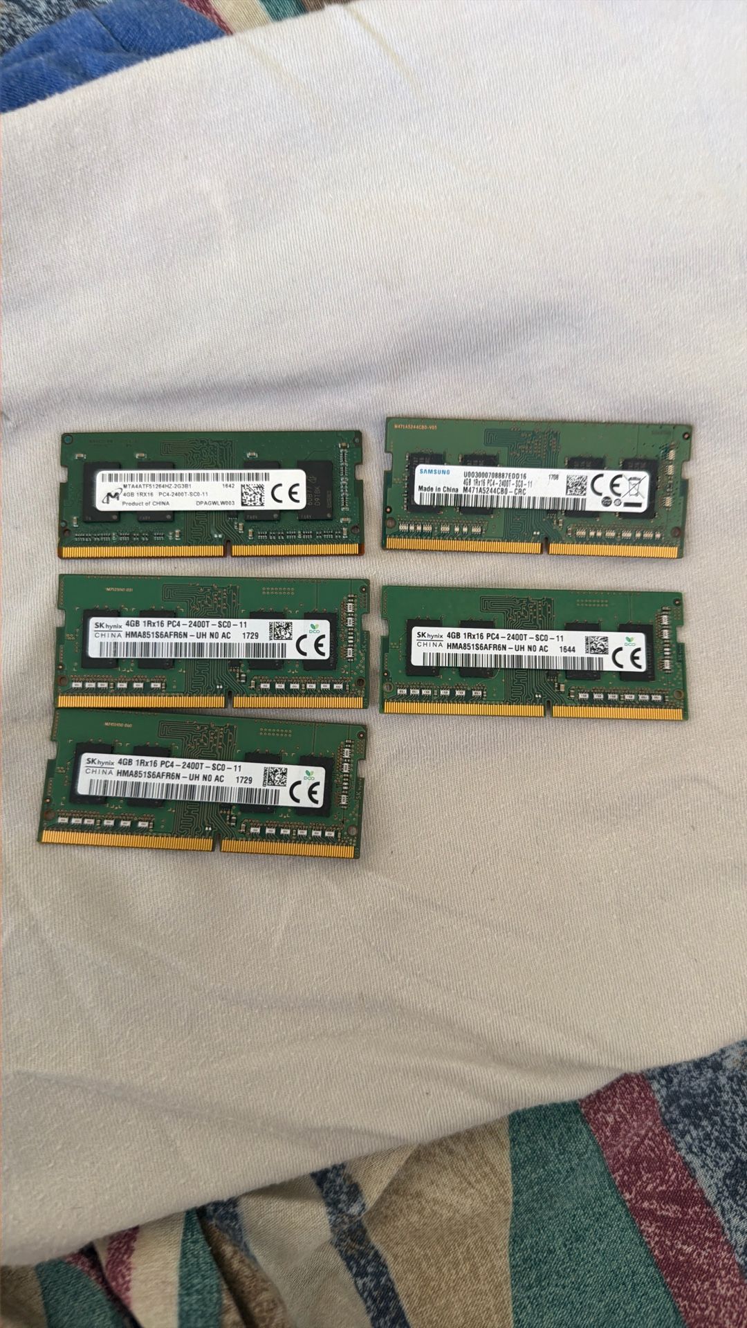Laptop Ram 4gb DDR4 Dimms Lot Read Description