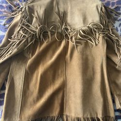 Ladies Brown Suede Fringe Jacket 