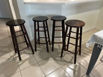 Set of 4 Solid Wood Bar Stools – 30” Height – $50 OBO