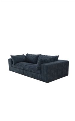 Y 137 2-seater modular sofa, black, feather filling, with plush fabric and high-density space-saving sponge.