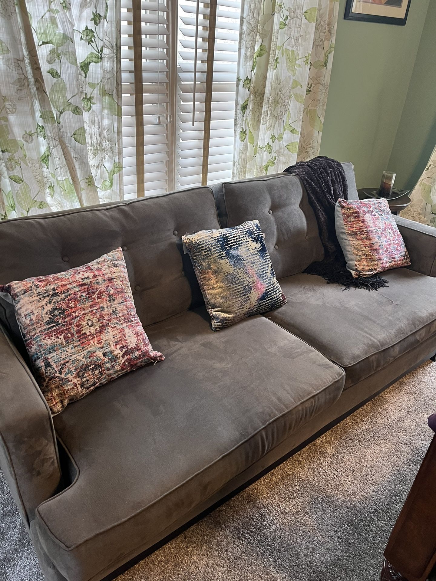 Gray Tufted Sofa