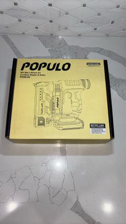 POPULO 20V Cordless Nail Gun & Stapler – 18 Gauge, Battery + 1600 Nails