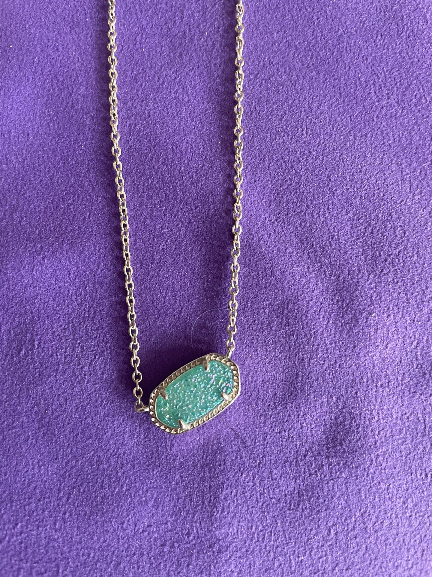 Kendra Scott Elisa Pendant Aqua Druzy - NO LONGER MADE!