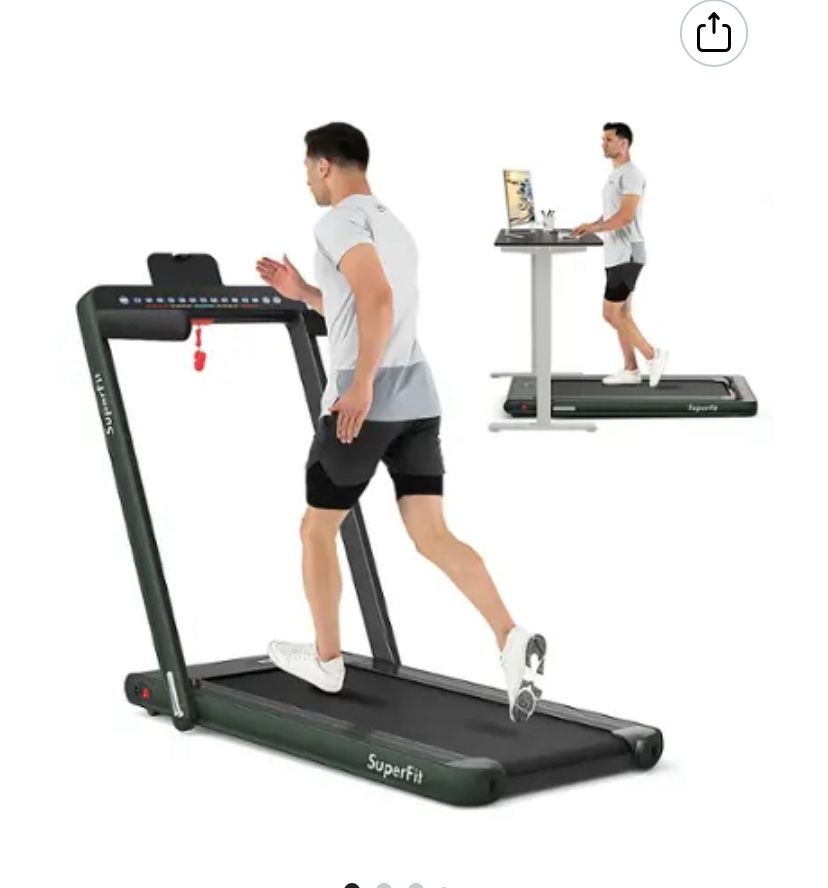 SuperFit 2.25HP 2 in 1 Dual Display Folding Treadmill Jogging